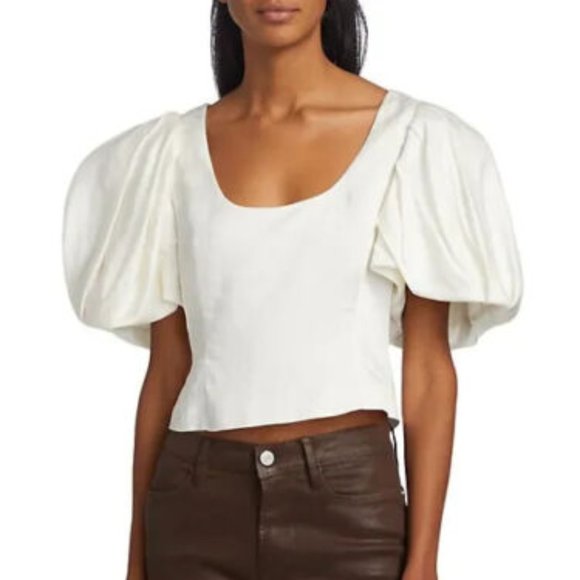 Frame Puff Sleeve U-Neck Top